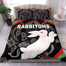 Rabbitohs Bedding Set Indigenous Mystery Vibes