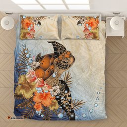 Polynesian Turtle Hibiscus Sea Shell Bedding Set