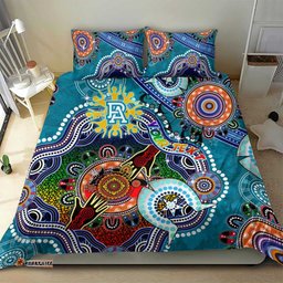 Custom NAIDOC Week 2024 Port Adelaide Power Bedding Set Australia Aboriginal Dot Painting DT02