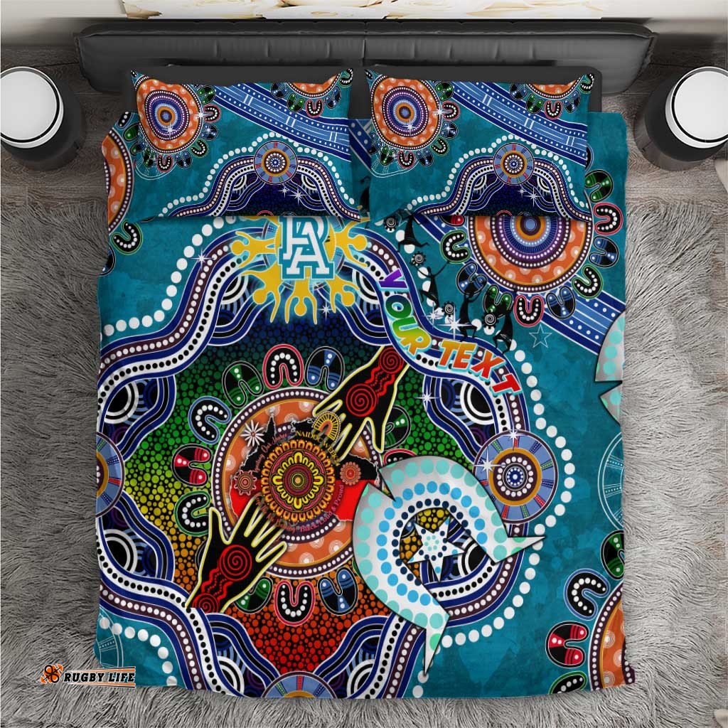 Custom NAIDOC Week 2024 Port Adelaide Power Bedding Set Australia Aboriginal Dot Painting DT02