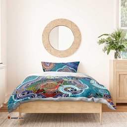 Custom NAIDOC Week 2024 Port Adelaide Power Bedding Set Australia Aboriginal Dot Painting DT02
