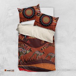 Bomerang and Kangaroo Aboriginal Art Bedding Set