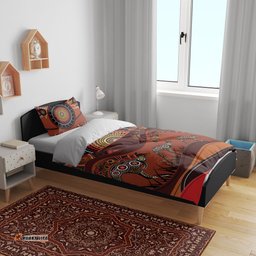 Bomerang and Kangaroo Aboriginal Art Bedding Set