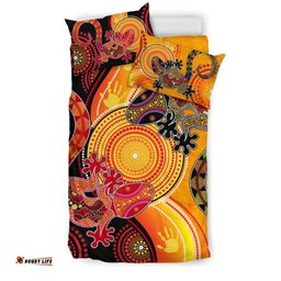 Aboriginal Bedding Set - Couple Aboriginal Lizards