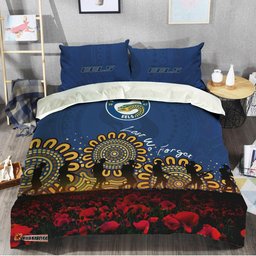 Parramatta Eels Bedding Set Aboriginal Rugby Anzac Day Poppy With Soldiers- NRL