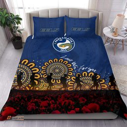 Parramatta Eels Bedding Set Aboriginal Rugby Anzac Day Poppy With Soldiers- NRL