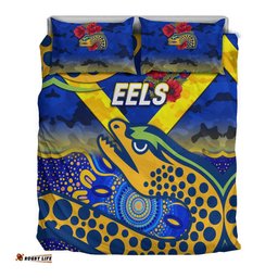 Parramatta Eels ANZAC 2022 Bedding Set Indigenous Vibes Blue