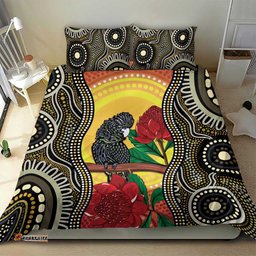 Waratah And Banksian Cockatoo Bedding Set Aboriginal Art