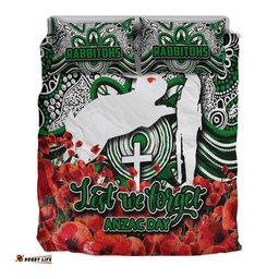 Rabbitohs Bedding Set Anzac Day Poppy Flowers With Aboriginal