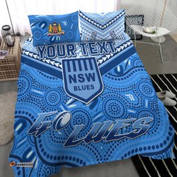 Custom Personalised NSW Blues Bedding Set Aboriginal and Polynesia Admirable