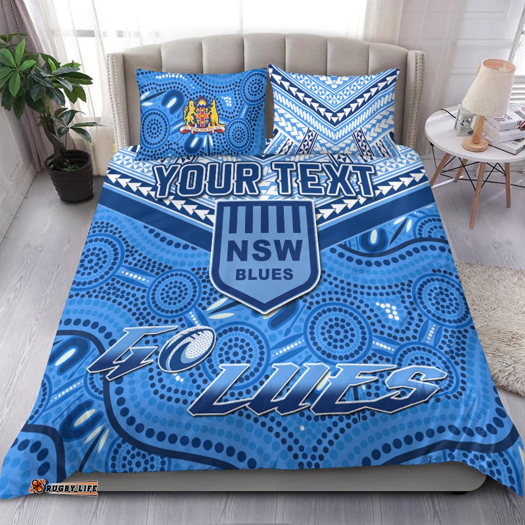 Custom Personalised NSW Blues Bedding Set Aboriginal and Polynesia Admirable