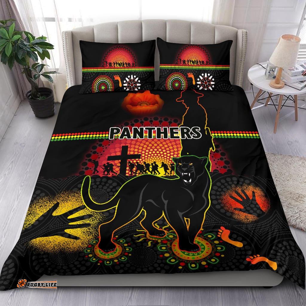Penrith Bedding Set Indigenous Panthers ANZAC Day Lest We Forget 01