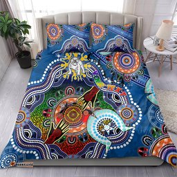 Personalised Bulldogs NAIDOC Week 2024 Bedding Set Australia Aboriginal Dot Painting DT02