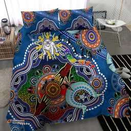 Personalised Bulldogs NAIDOC Week 2024 Bedding Set Australia Aboriginal Dot Painting DT02