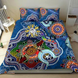 Personalised Bulldogs NAIDOC Week 2024 Bedding Set Australia Aboriginal Dot Painting DT02