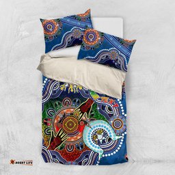 Personalised Bulldogs NAIDOC Week 2024 Bedding Set Australia Aboriginal Dot Painting DT02