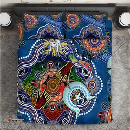 Personalised Bulldogs NAIDOC Week 2024 Bedding Set Australia Aboriginal Dot Painting DT02