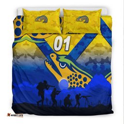 Custom Personalised Parramatta Eels ANZAC 2022 Bedding Set Simple Style Gold