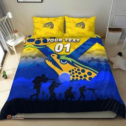 Custom Personalised Parramatta Eels ANZAC 2022 Bedding Set Simple Style Gold