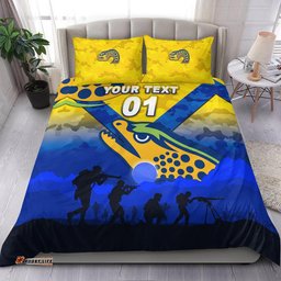 Custom Personalised Parramatta Eels ANZAC 2022 Bedding Set Simple Style Gold
