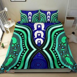 Torres Strait Bedding Set - Torres Strait Symbol And Aboriginal Patterns