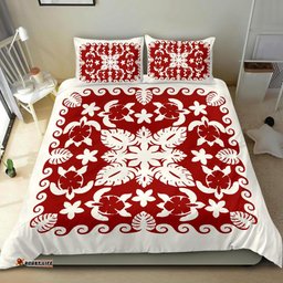 Turtle with Hibiscus Royal White Bedding Set
