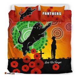 Panthers Anzac Day Bedding Set Mix Indigenous Lest We Forget