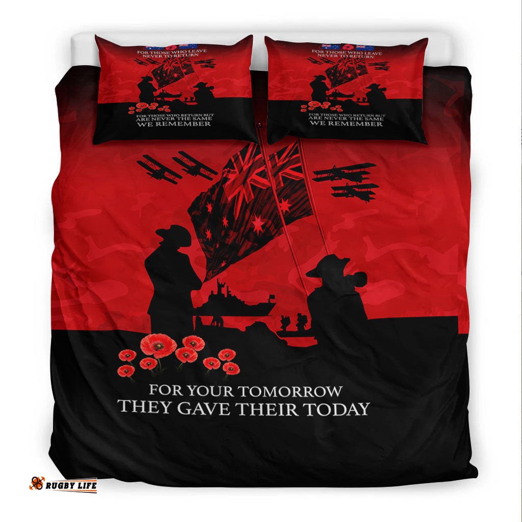 VibeHoodie Bedding Set - Anzac Day For Those Who Leave Never To Ruturn Bedding Set