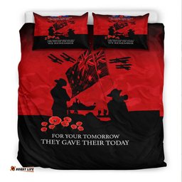 VibeHoodie Bedding Set - Anzac Day For Those Who Leave Never To Ruturn Bedding Set