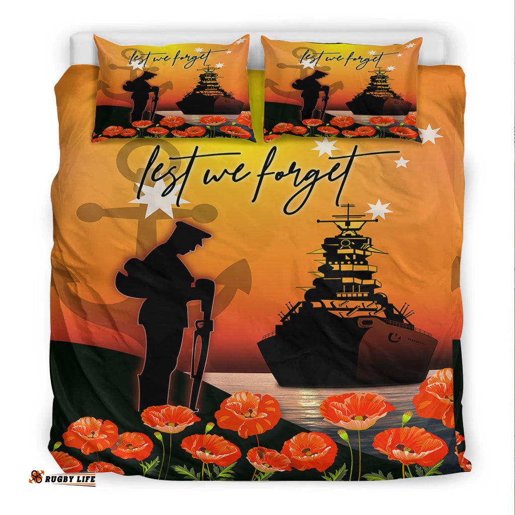 VibeHoodie Bedding Set - Anzac Day Navy Soldier Bedding Set