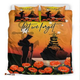 VibeHoodie Bedding Set - Anzac Day Navy Soldier Bedding Set
