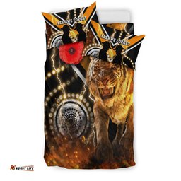 Wests Tigers Anzac Day Bedding Set Version Aboriginal Tiger 3D