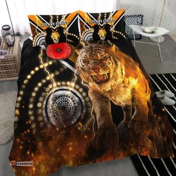 Wests Tigers Anzac Day Bedding Set Version Aboriginal Tiger 3D