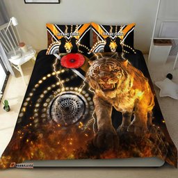 Wests Tigers Anzac Day Bedding Set Version Aboriginal Tiger 3D