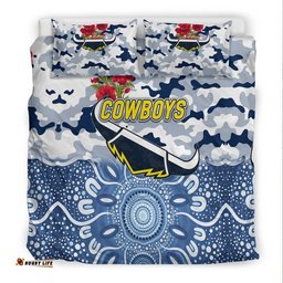 North Queensland Cowboys ANZAC 2022 Bedding Set Indigenous Vibes White
