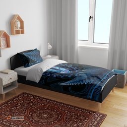 Blue African Dashiki With Aotearoa Maori Bedding Set Paua Shell Mix Silver Fern