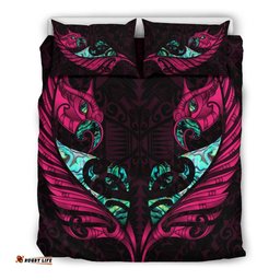 New Zealand Bedding Set Manaia Paua Fern Wing Pink
