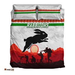 South Sydney Rabbitohs ANZAC 2022 Bedding Set Simple Style White