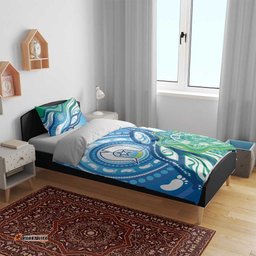 Torres Strait Islander Bedding Set Aboriginal Blue Art