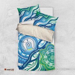 Torres Strait Islander Bedding Set Aboriginal Blue Art