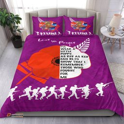 VibeHoodie Bedding Set - New Zealand Anzac Red Poopy Purple Bedding Set
