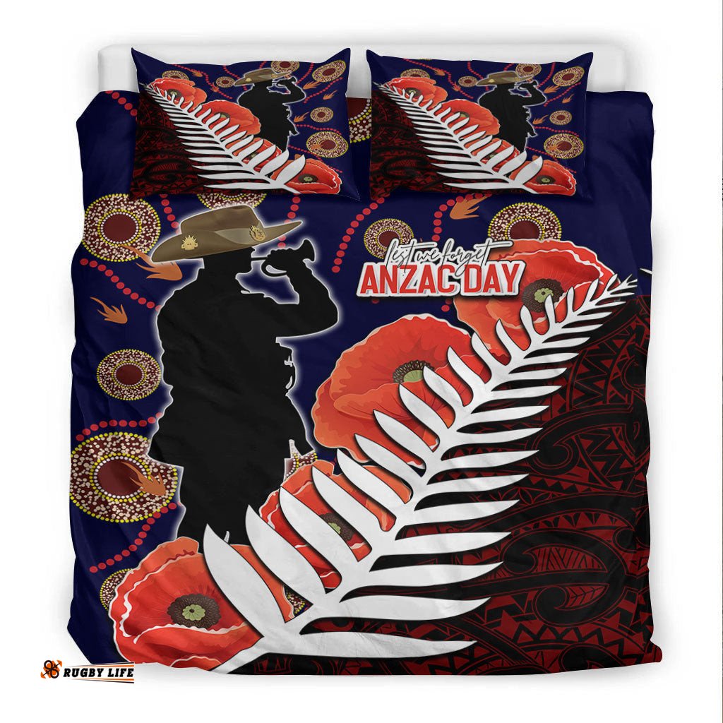 VibeHoodie Bedding Set - Anzac Day Fern & Poppy Bedding Set