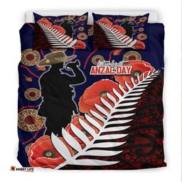 VibeHoodie Bedding Set - Anzac Day Fern & Poppy Bedding Set
