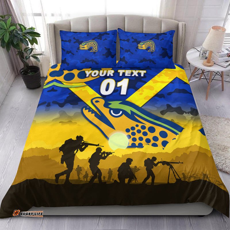 Custom Personalised Parramatta Eels ANZAC 2022 Bedding Set Simple Style Blue