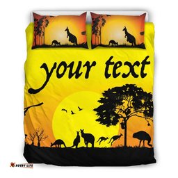 Custom Text Bedding Sets - Sunset Australia View