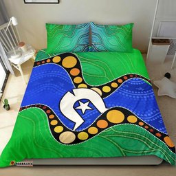 Torres Strait Islands Bedding Set - Flag with Aboriginal Patterns