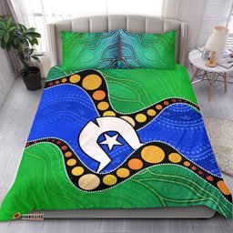 Torres Strait Islands Bedding Set - Flag with Aboriginal Patterns