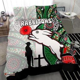 Rabbitohs Bedding Set Indigenous ANZAC Day