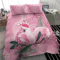 Pink Cockatoo Australia Bedding Set Aussie Cacatua Leadbeateri Aboriginal Art