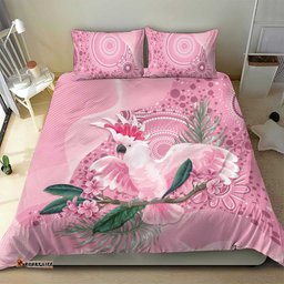 Pink Cockatoo Australia Bedding Set Aussie Cacatua Leadbeateri Aboriginal Art